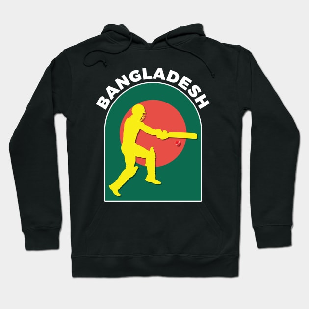 Bangladesh Cricket Batsman Bangladesh Flag Hoodie by DPattonPD